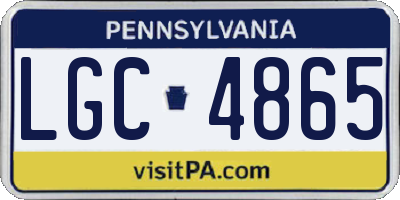PA license plate LGC4865
