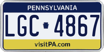 PA license plate LGC4867