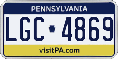 PA license plate LGC4869