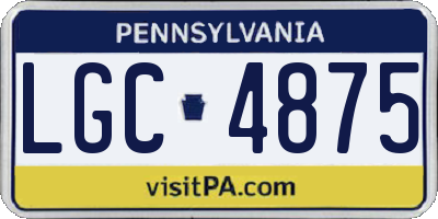 PA license plate LGC4875