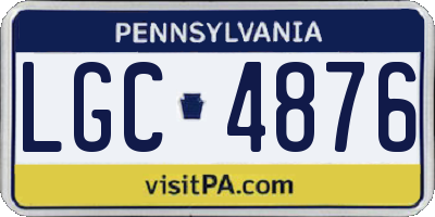 PA license plate LGC4876
