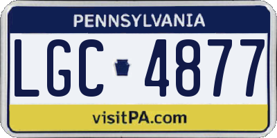 PA license plate LGC4877