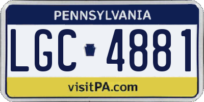 PA license plate LGC4881