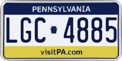 PA license plate LGC4885