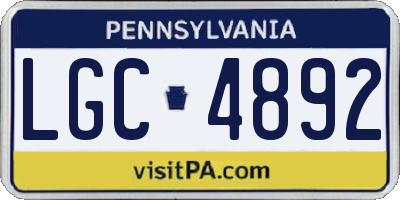 PA license plate LGC4892