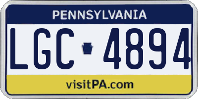 PA license plate LGC4894