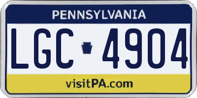 PA license plate LGC4904