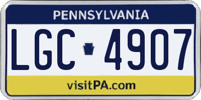 PA license plate LGC4907