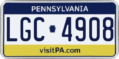 PA license plate LGC4908