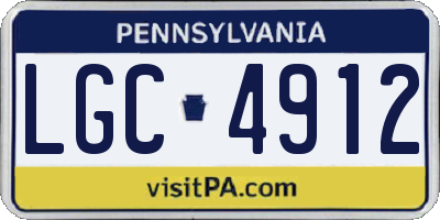 PA license plate LGC4912