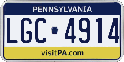 PA license plate LGC4914