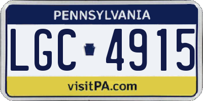 PA license plate LGC4915