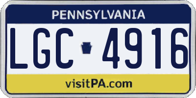 PA license plate LGC4916