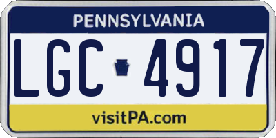 PA license plate LGC4917
