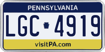 PA license plate LGC4919