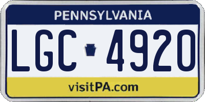 PA license plate LGC4920