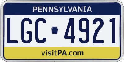 PA license plate LGC4921