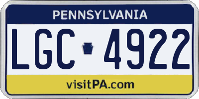 PA license plate LGC4922