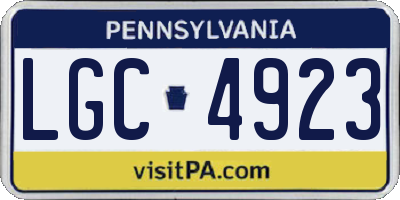PA license plate LGC4923