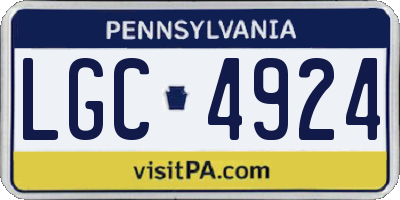 PA license plate LGC4924