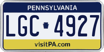 PA license plate LGC4927