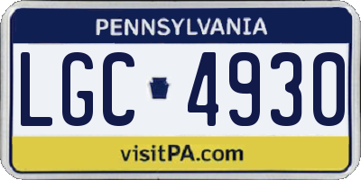 PA license plate LGC4930