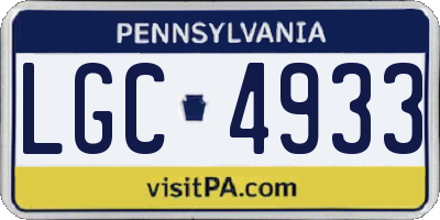 PA license plate LGC4933