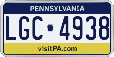 PA license plate LGC4938