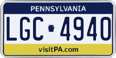 PA license plate LGC4940