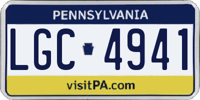 PA license plate LGC4941
