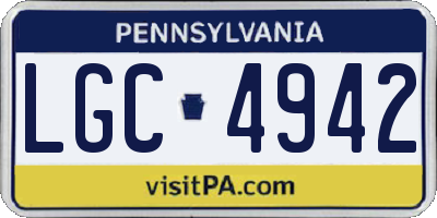 PA license plate LGC4942