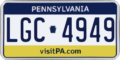 PA license plate LGC4949