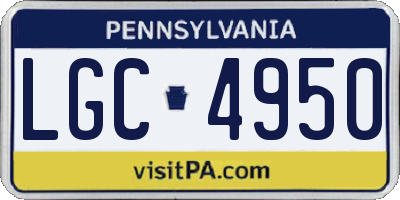 PA license plate LGC4950