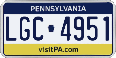 PA license plate LGC4951