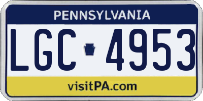 PA license plate LGC4953