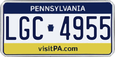PA license plate LGC4955