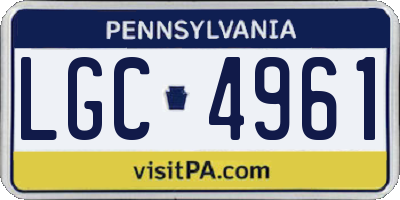 PA license plate LGC4961