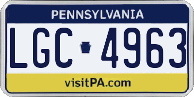 PA license plate LGC4963