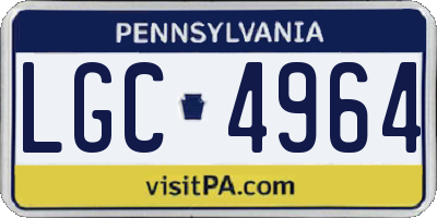 PA license plate LGC4964
