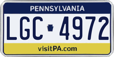 PA license plate LGC4972