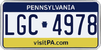 PA license plate LGC4978
