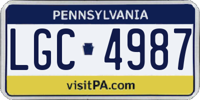 PA license plate LGC4987