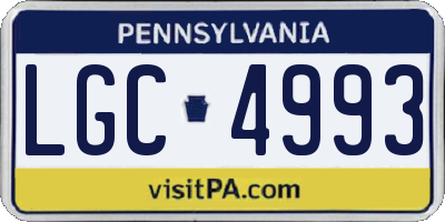 PA license plate LGC4993