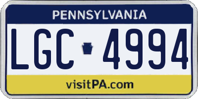 PA license plate LGC4994