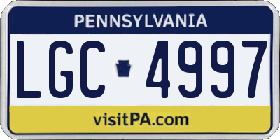 PA license plate LGC4997