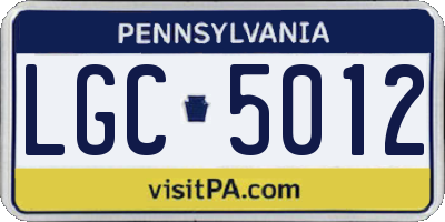 PA license plate LGC5012