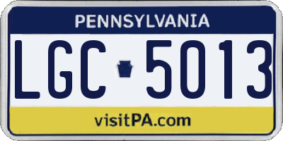 PA license plate LGC5013