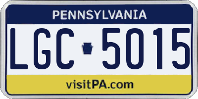 PA license plate LGC5015