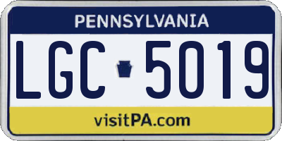 PA license plate LGC5019