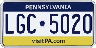 PA license plate LGC5020
